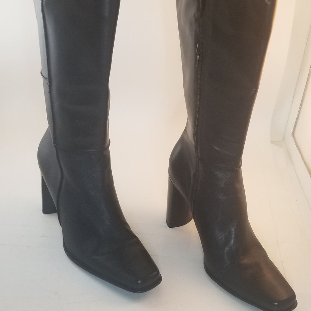 Westies Black Mid-Calf Leather Boots